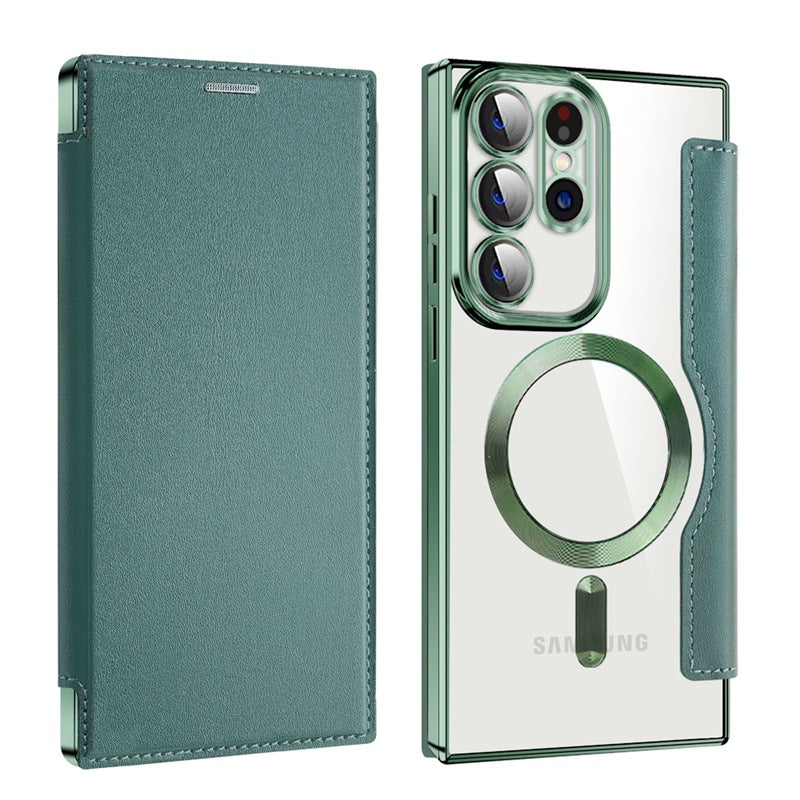 Samsung Magsafe Series | Business Type Electroplated Magnetic Flip Leather Case